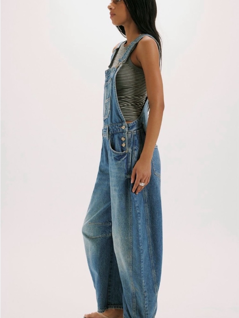 We The Free Good Luck Barrel Overalls in Ultra Light Beam - Picture 3 of 8